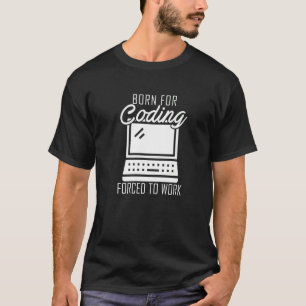 Camiseta Nacido para programación de código Código binario
