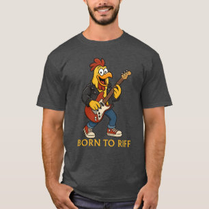 Camiseta Nacido Para Rifar, Gallo Divertido Tocando Guitarr