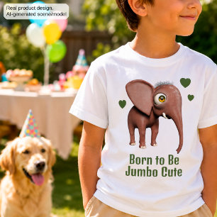 Camiseta Nacido para ser elefante lindo gigante para niños