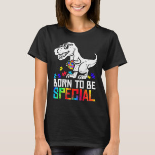 Camiseta Nacido Para Ser Especial Trex Dino Autism Awarenes