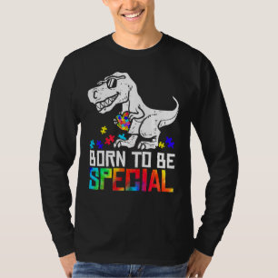 Camiseta Nacido Para Ser Especial Trex Dino Autism Awarenes