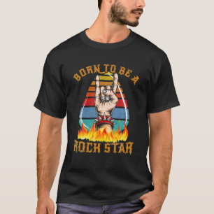Camiseta Nacido Para Ser Estrella De Rock Hand Horns Vintag