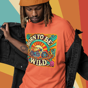Camiseta Nacido para ser un motociclista retro salvaje