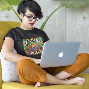 Camiseta Nacido para ser un motociclista retro salvaje