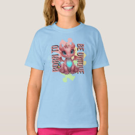 Camiseta Nacido para ser único Lindo Dragón Rosa - Inspirad