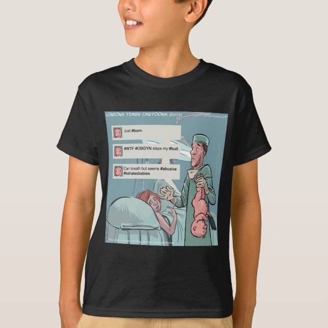 Camiseta Nacido Para Twittear Dibujos Divertidos (Anverso)