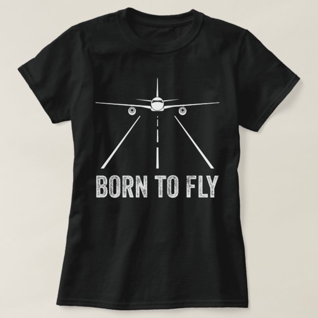 Camiseta Nacido Para Volar A Aviación (Diseño del anverso)