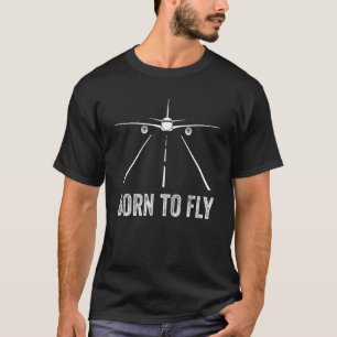 Camiseta Nacido Para Volar A Aviación Piloto De Aviación Vo
