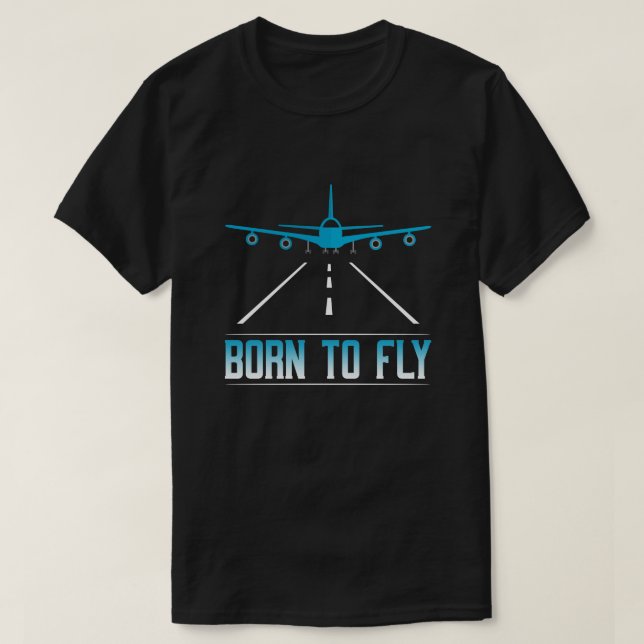 Camiseta Nacido Para Volar A Aviación Piloto De Aviación Vo (Diseño del anverso)