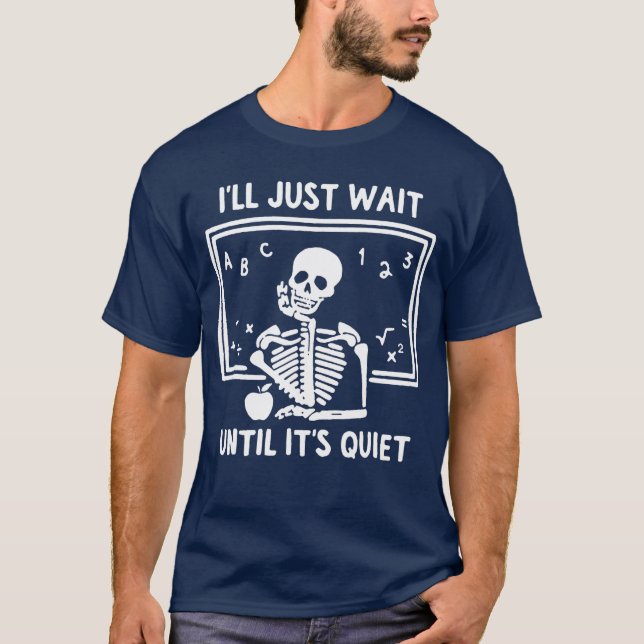 Camiseta NACIDO Profesor de Halloween esperará hasta su fin (Anverso)