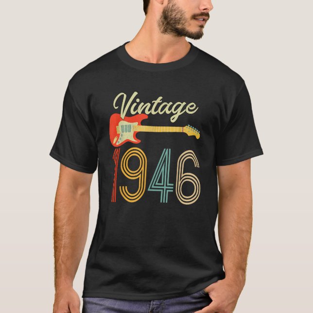 Camiseta Nacido retro en 1946 clásico hecho en 1946 hombres (Anverso)
