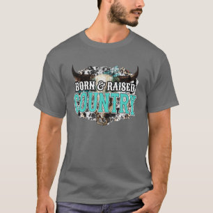 Camiseta Nacido Retro Y Cowb De País Occidental