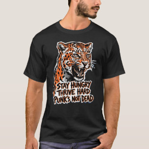 Camiseta Nacido Salvaje Permanece Hambriento Leopardo Motiv