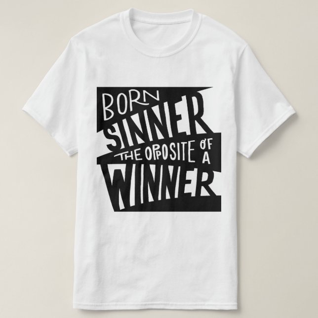 Camiseta Nacido Sinner Hop de Hip Negro/Blanco (Diseño del anverso)