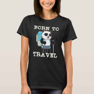 Camiseta Nacido Viajero Panda Backpacker Viajero Wanderlust