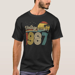 Camiseta Nacido Vintage En 1987 36 Años Retro 36 Cumpleaño