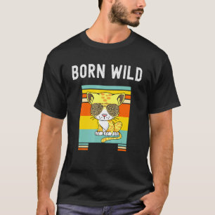 Camiseta Nacido Wild Leopard Cat Gafas de sol Jungla Grande