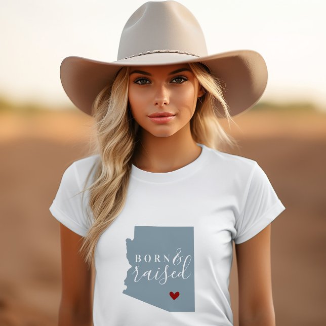 Camiseta Nacido y criado en Arizona | Mapa de estado de col (Subido por el creador)
