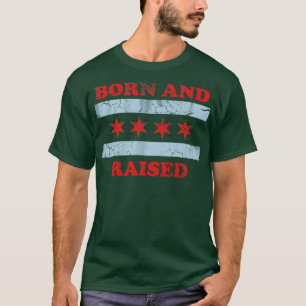 Camiseta Nacido y Criado en Chicago Desvanecimiento Vintage