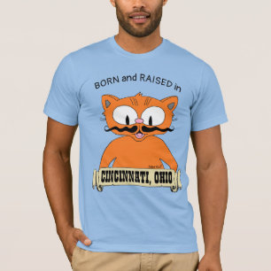 Camiseta NACIDO y criado en CINCINNATI, Gato OHIO Mustache