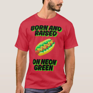 Camiseta Nacido y criado en Neon Green Chicago Relish Chica