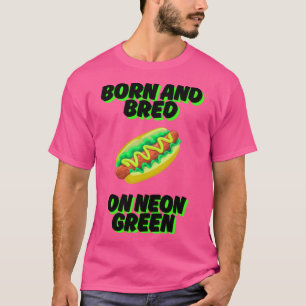 Camiseta Nacido y quemado en Neon Green Chicago Relish Chic
