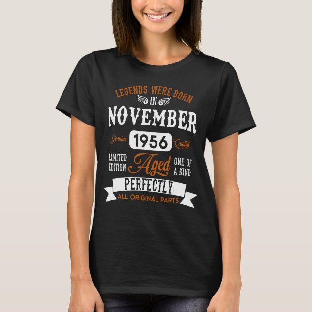 Camiseta Nacidos Legendarios En Noviembre De 1956 U2013 Hap (Anverso)
