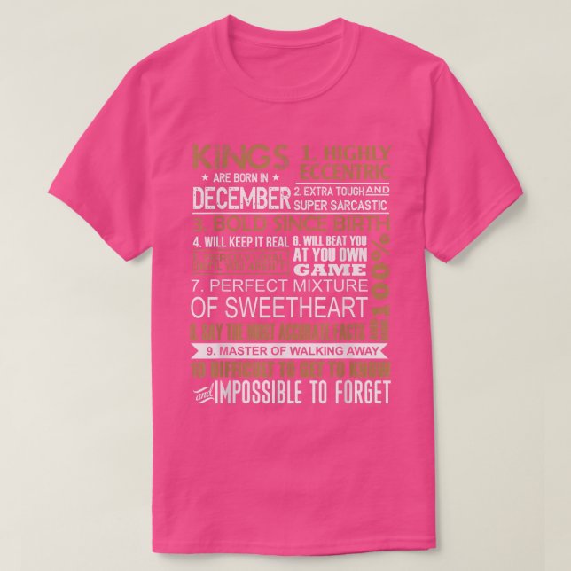 Camiseta Nacidos Reyes En Diciembre (Diseño del anverso)