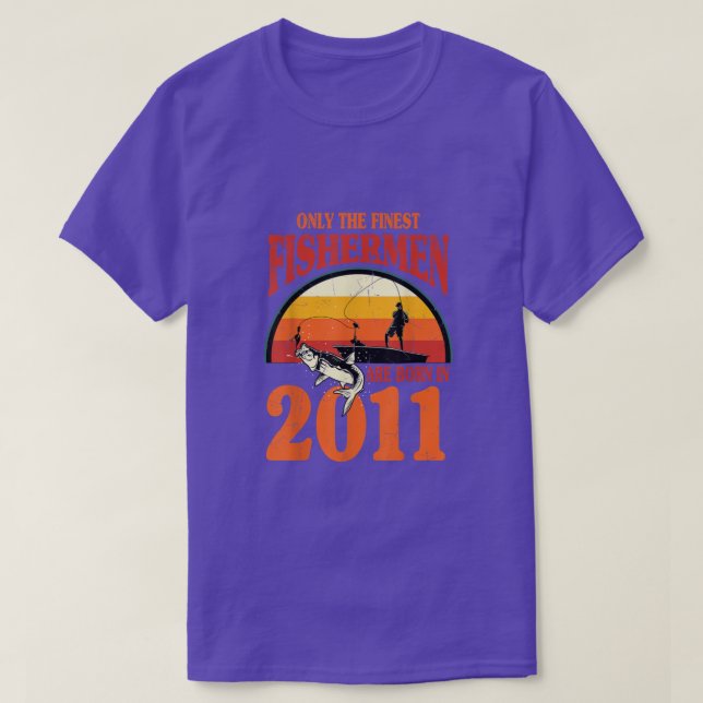 Camiseta Nacieron divertidos pescadores del 11º cumpleaños  (Diseño del anverso)