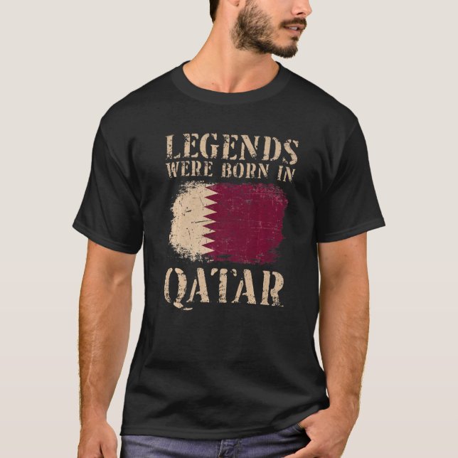 Camiseta Nacieron en Qatar Leyendas de la bandera qatarí vi (Anverso)