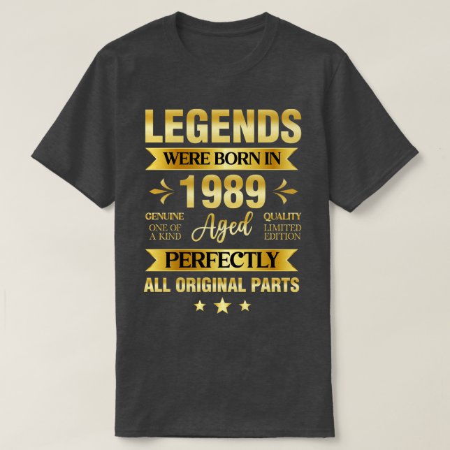 Camiseta Nacieron Leyendas En 1989 (Diseño del anverso)