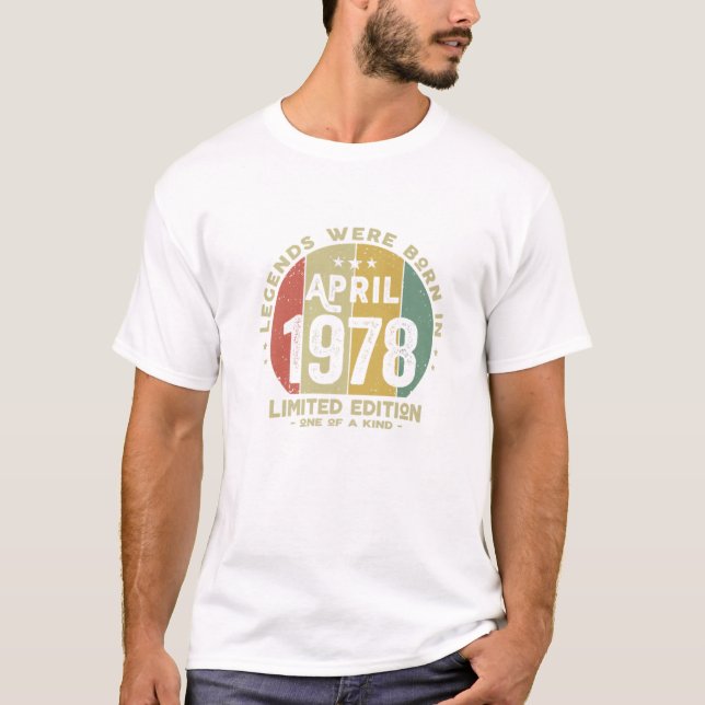 Camiseta Nacieron Leyendas En Abril De 1978 Clásico 44º Nac (Anverso)