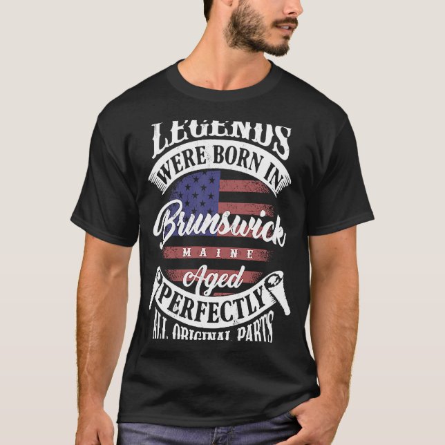 Camiseta Nacieron Leyendas En Brunswick Maine Vintage Birth (Anverso)