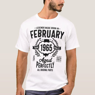 Camiseta Nacieron leyendas en febrero de 1965 Cumpleaños