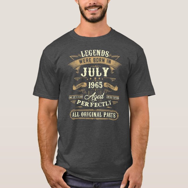 Camiseta Nacieron Leyendas En Julio De 1965 57º Cumpleaños  (Anverso)