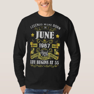 Camiseta Nacieron Leyendas En Junio De 1967 55º Cumpleaños