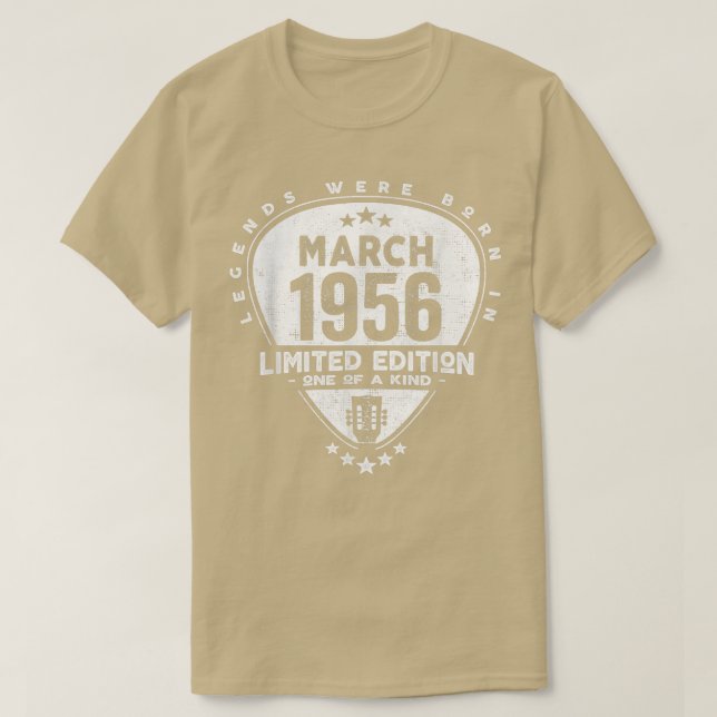 Camiseta Nacieron Leyendas En Marzo De 1956 Guitar (Diseño del anverso)