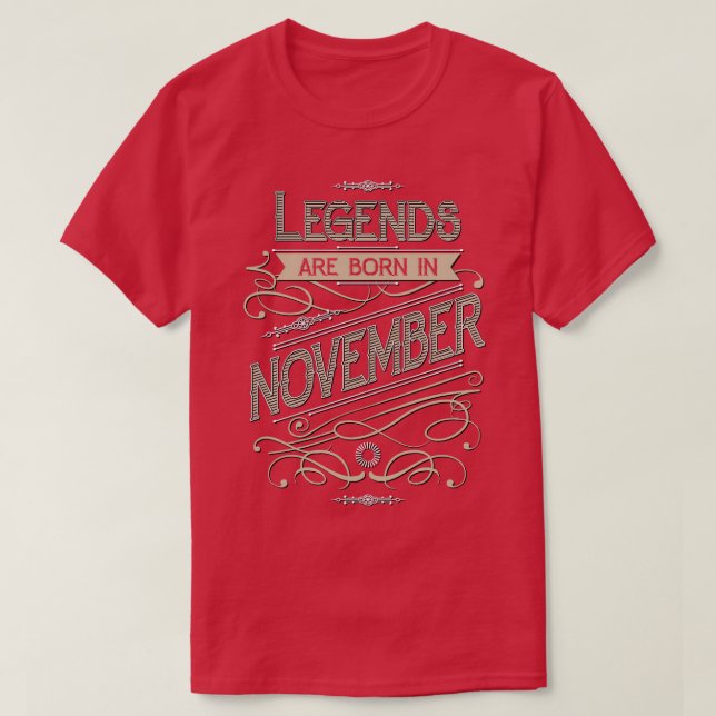 Camiseta Nacieron leyendas en noviembre (Diseño del anverso)