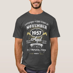 Camiseta Nacieron Leyendas En Noviembre De 1957 65º Cumplea