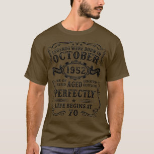 Camiseta Nacieron Leyendas En Octubre De 1952 70º Cumpleaño
