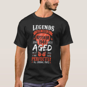 Camiseta Nacieron Leyendas En Septiembre De 1940 Púa de gui