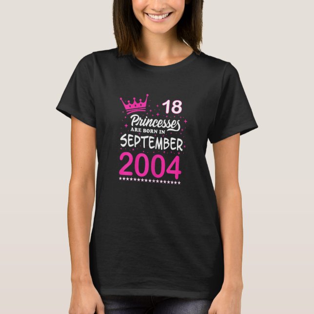 Camiseta Nacieron princesas rosadas de 18 años en S (Anverso)