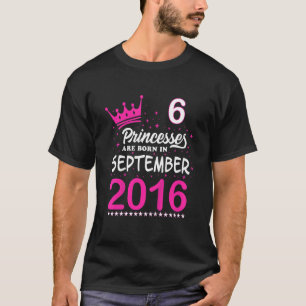 Camiseta Nacieron princesas rosadas de cumpleaños 6 niños e