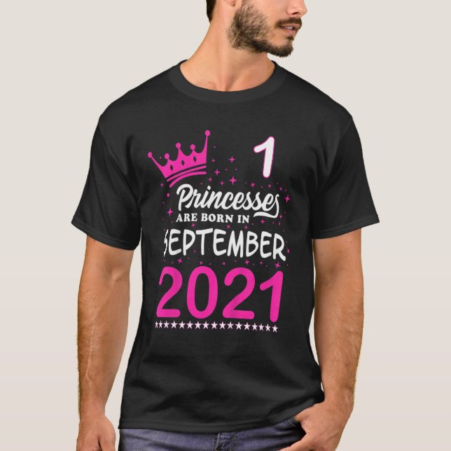Camiseta Nacieron princesas rosadas de primer cumpleaños en (Anverso)