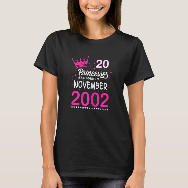 Camiseta Nacieron princesas rosadas en 20 años en N (Anverso)