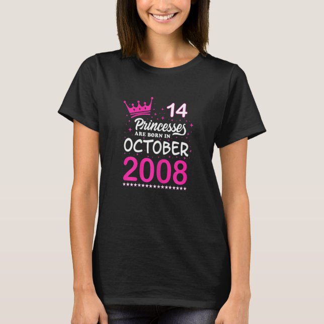 Camiseta Nacieron Princesas Rosadas En Octubre (Anverso)