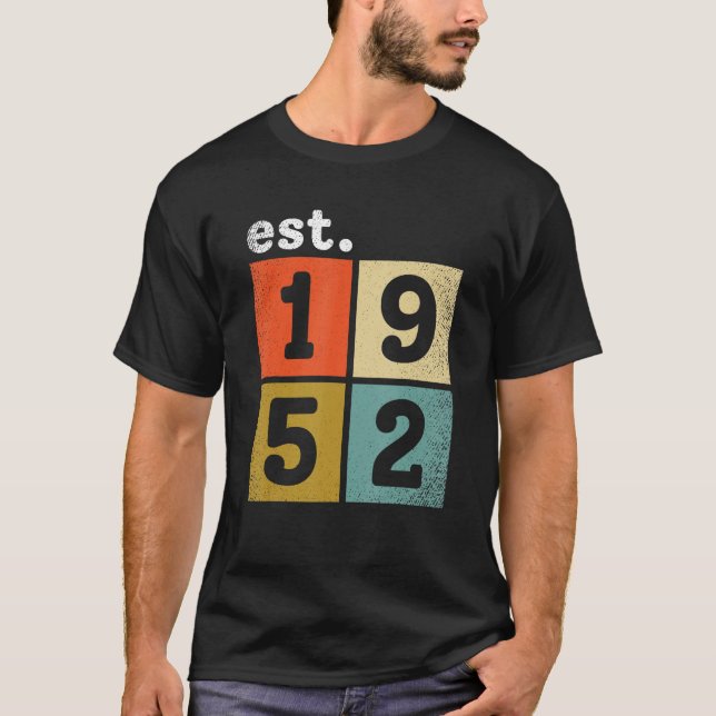 Camiseta Nacimiento 1952 retro y vintage diseñado (Anverso)