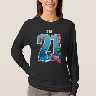 Camiseta Nacimiento de 21 años de edad de animal de mar de