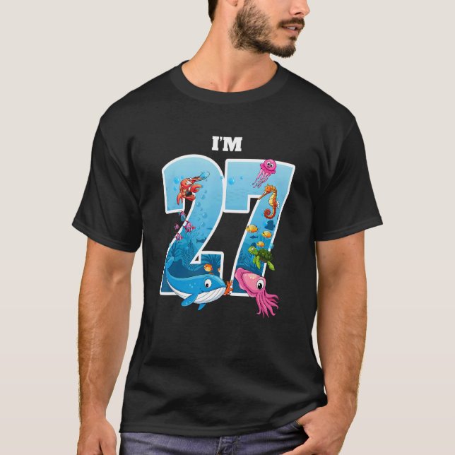 Camiseta Nacimiento de 27 años de edad de animal de mar de  (Anverso)