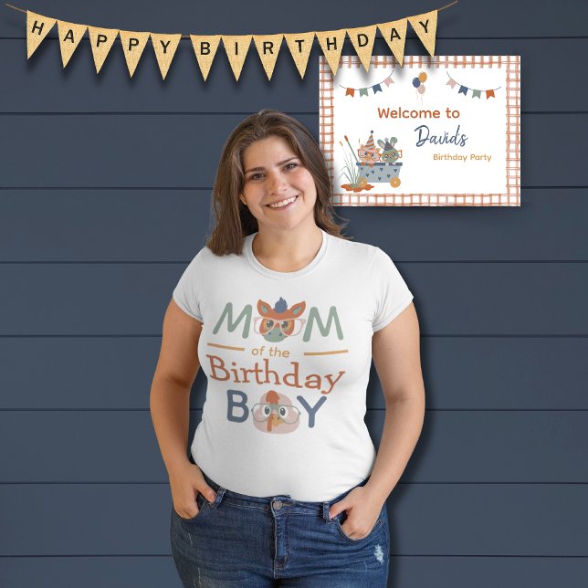 Camiseta Nacimiento de animales de granja Fiesta (Farm Animal Birthday Mom of the Birthday Boy Shirt)